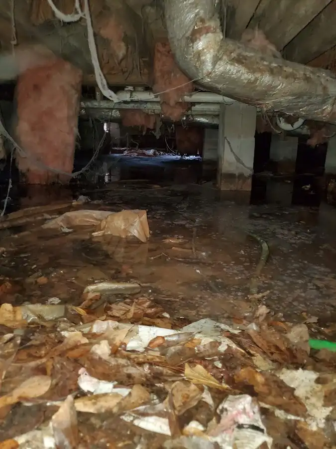 Crawl space flood assessment for Commercial Water Damage Restoration in Lake Station